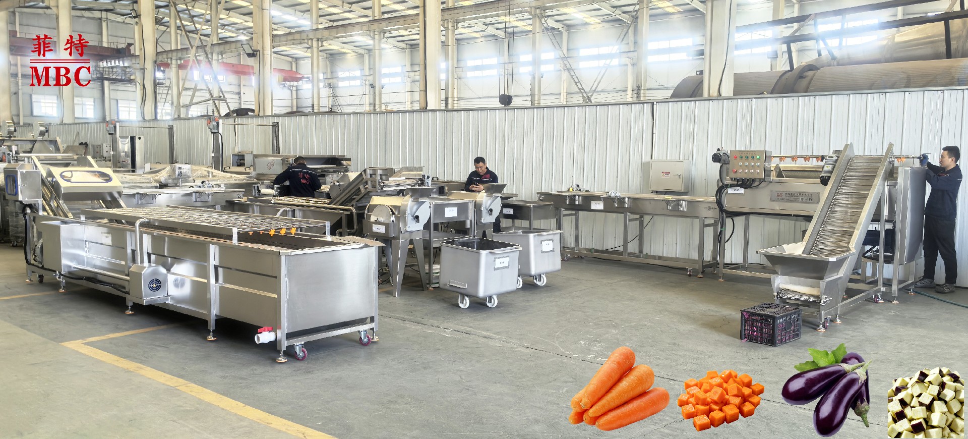 Vegetable dicing (eggplant dicing/carrot dicing) processing line