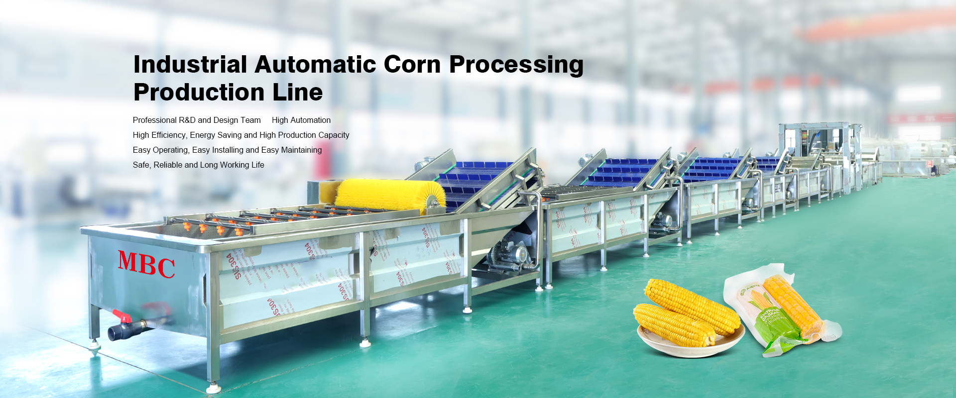 Corn processing production line